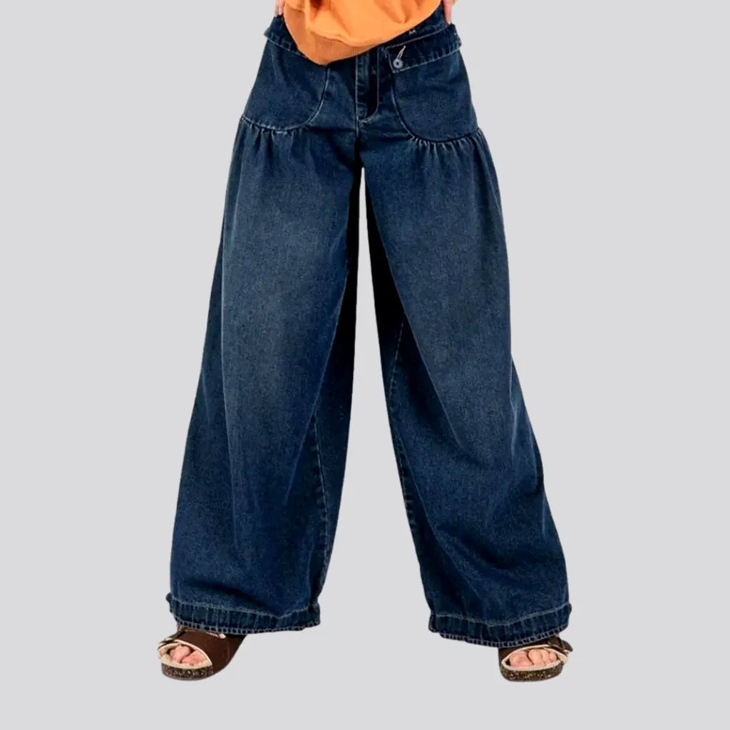 Elegant And Charming Comfortable mid rise baggy jeans for ladies