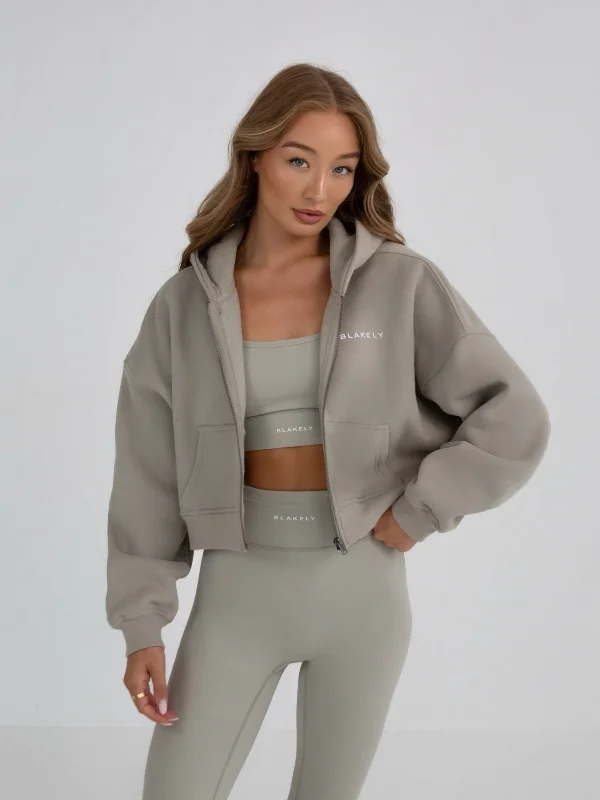 Simple Matching Soho Full Zip Hoodie - Grey
