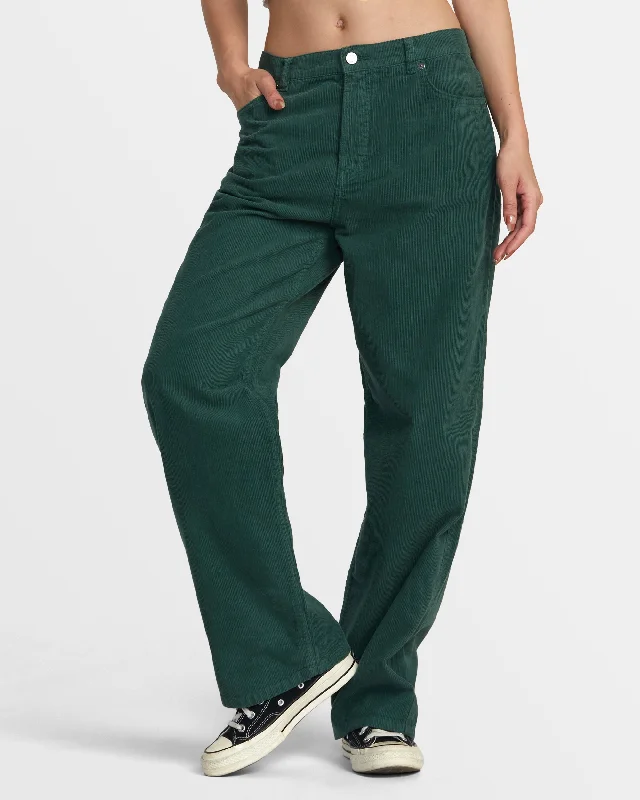 Outdoor Trend Heritage Corduroy Wide Leg Pants - Pineneedle