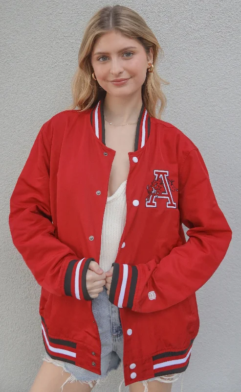 Classic arkansas bomber jacket - razorback red