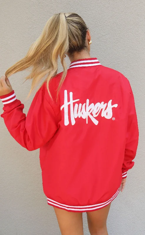 Outdoor Trend nebraska huskers red varsity jacket