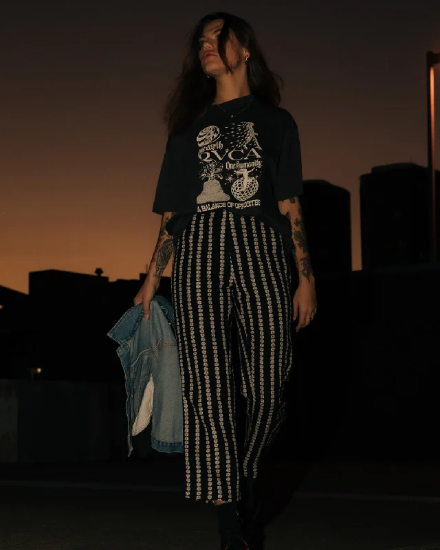 Short Design Drip High-Waisted Pants - RVCA Black