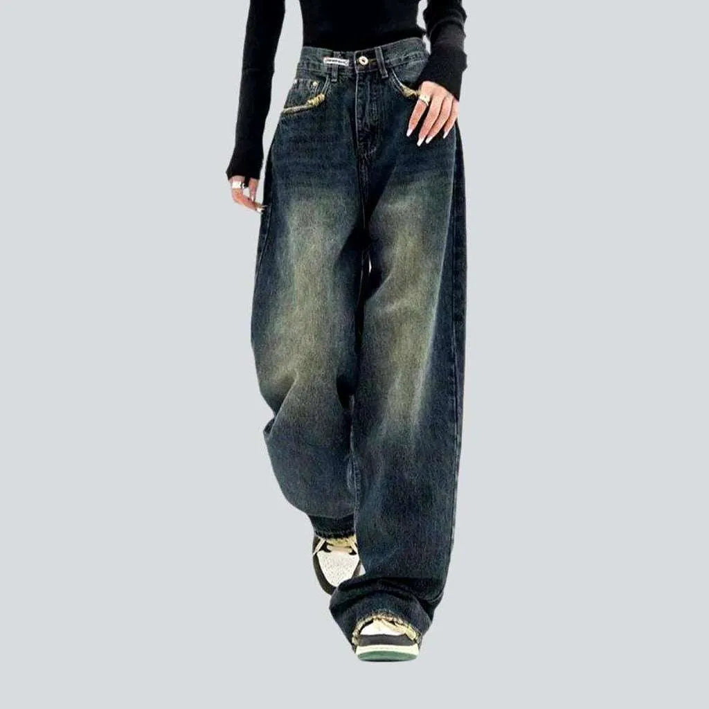 Elegant And Charming High-waist women's fashion jeans
