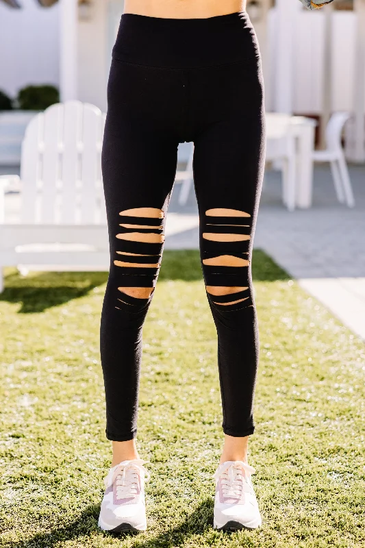 Denim Design Make The Adjustments Black Distressed Leggings