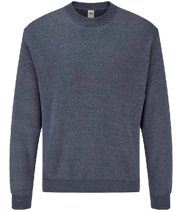 French Style Fruit of the Loom Classic Drop Shoulder Sweatshirt | Heather Navy