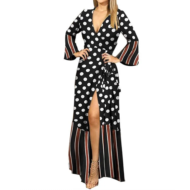 Celebrity Must-have Sexy Long Sleeves Split Front Long Dresses