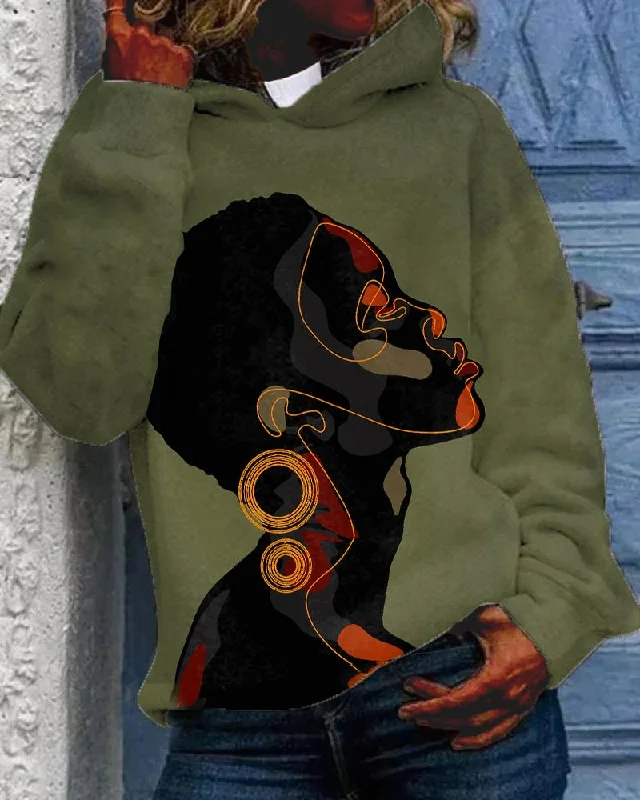 Retro Fashion Art Inhale Peace Long Sleeves Hoodie