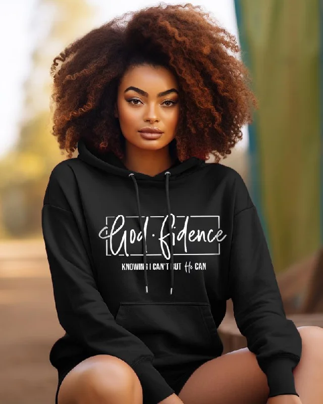 Sports Design Women's Casual God Fidence Knowing I Can't but He Can Sweatshirt