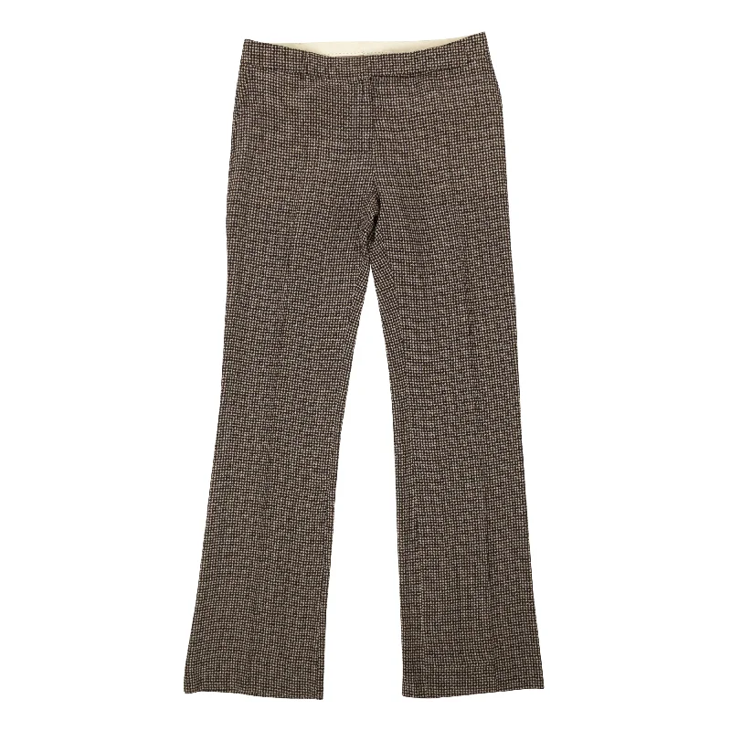 Retro Fashion Davide Cenci Geometric Silk Pants - Brown