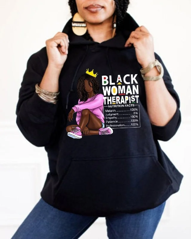 Fresh And Natural Black Queen Women Long Sleeve Hoodie