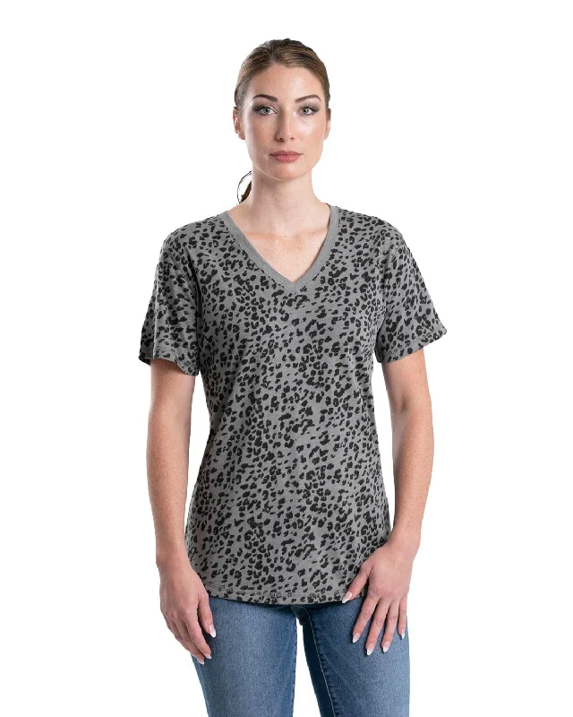 Wearable At Home Or Out Berne Womens Performance V-Neck Animal Print Cotton Blend S/S T-Shirt Wearable At Home Or Out Berne Womens Performance V-Neck Animal Print Cotton Blend S/S T-Shirt