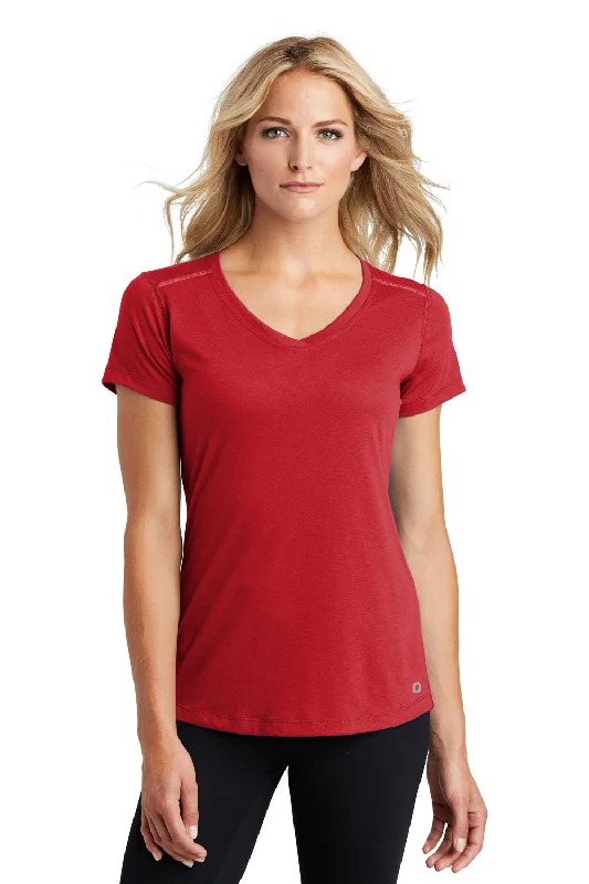 Autumn Selection Ogio Womens Endurance Peak Jersey Moisture Wicking Short Sleeve V-Neck T-Shirt - Ripped Red - Closeout Autumn Selection Ogio Womens Endurance Peak Jersey Moisture Wicking Short Sleeve V-Neck T-Shirt - Ripped Red - Closeout
