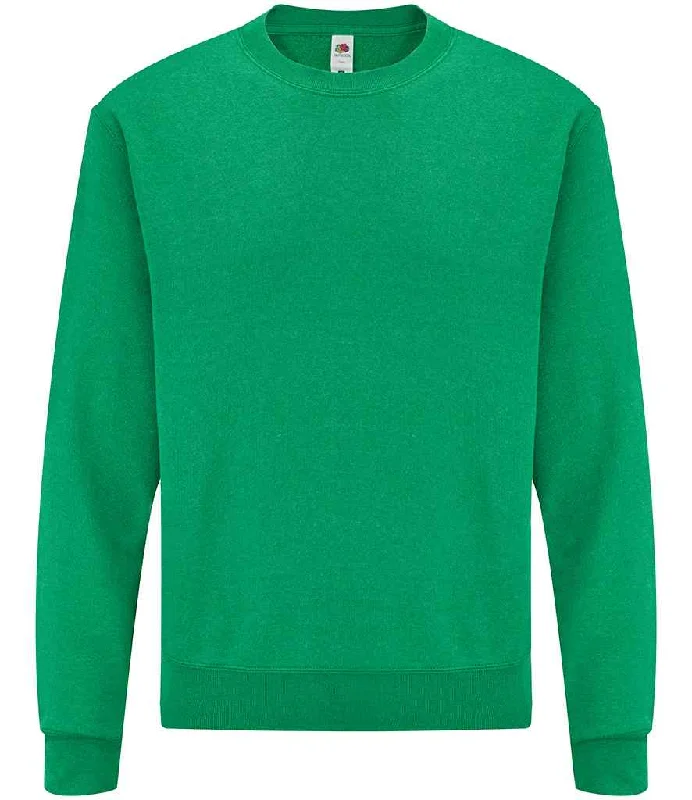 Retro Fashion Fruit of the Loom Classic Drop Shoulder Sweatshirt | Heather Green