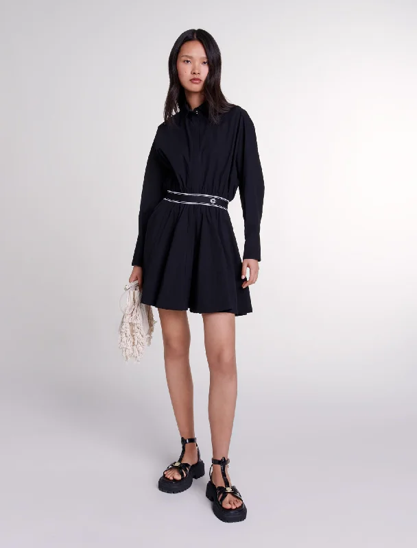 British Fashion Short elasticated shirt dress