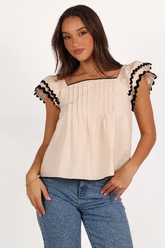 Elegant And Charming Lilliana Top - Ecru