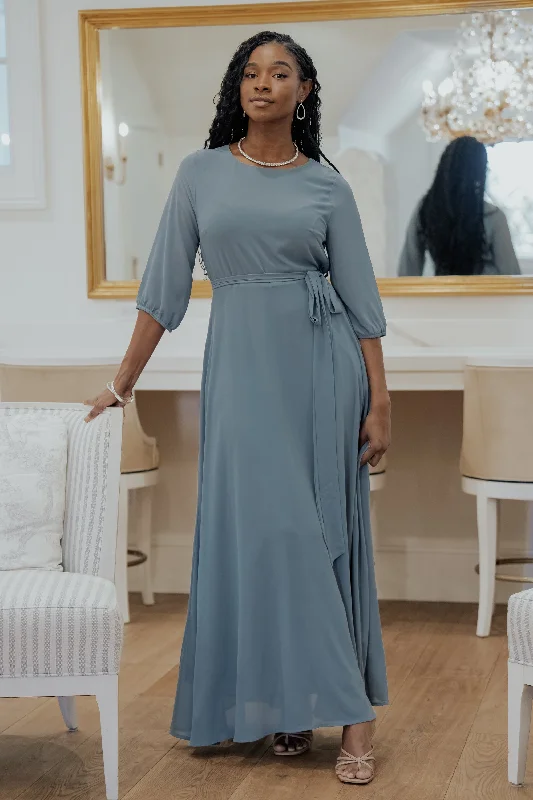 Elegant And Simple Rebecca Maxi Dress | Dusty Blue