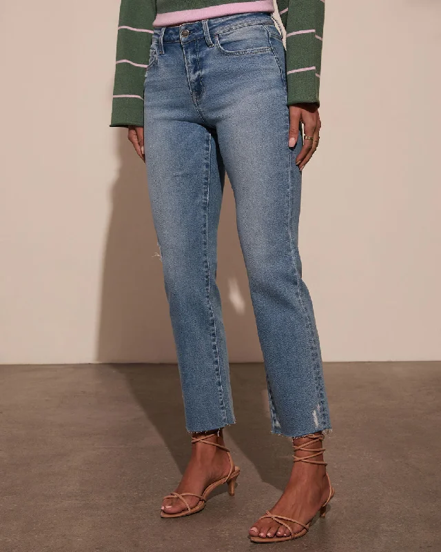 Luxury And Elegant Lainie Distressed Straight Leg Jeans