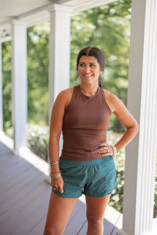Cute Style Racerback Java Brown Tank Top