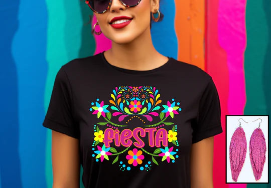 Personalized Clothing "Fiesta" Multi Colored Print Tee