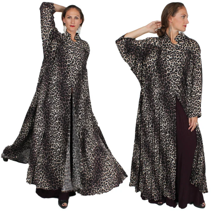 Modern City Dairi Fashions Leopard Durga Goddess Coat Stunning Plus Circle Sml-8X