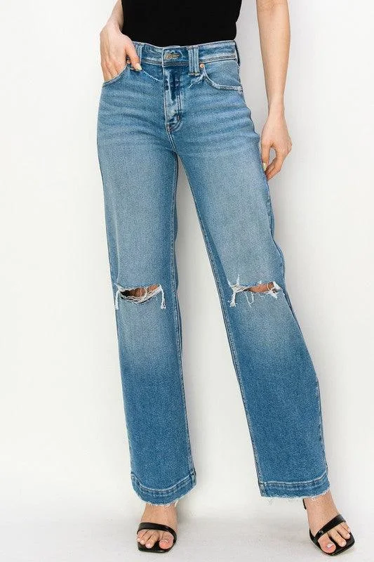 Spring Fashion PLUS SIZE - HIGH RISE STRAIGHT LEG JEANS