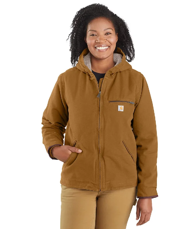 Lively And Youthful Carhartt Women's Sherpa Lined Sierra Jacket - Carhartt Brown