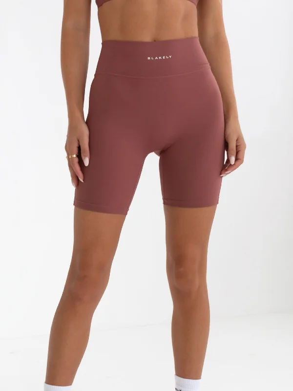 Youthful Studio Active Shorts - Burnt Mauve