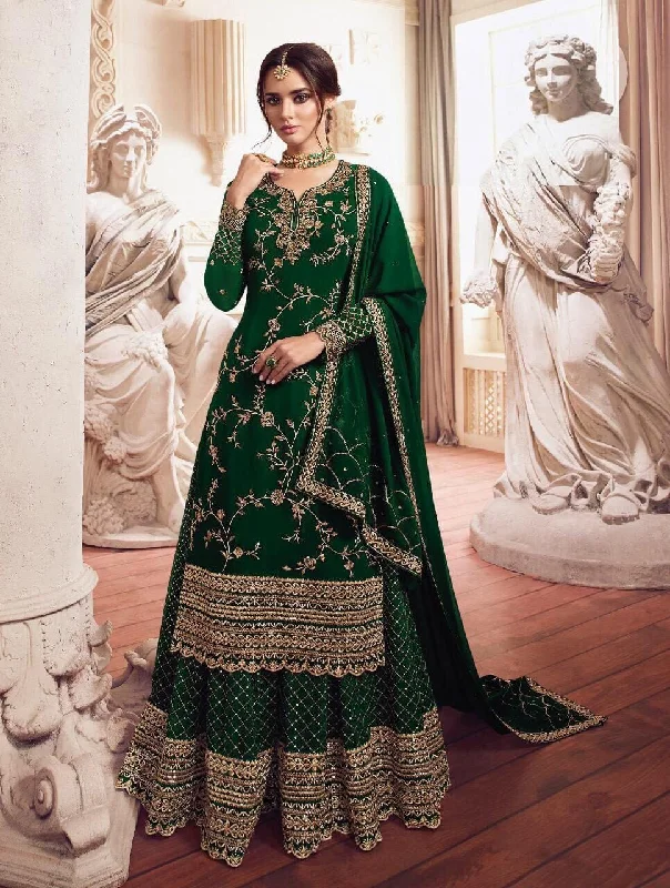 Ethnic Style Dark Green LT 4902 Heavy Georgette Sharara Suit