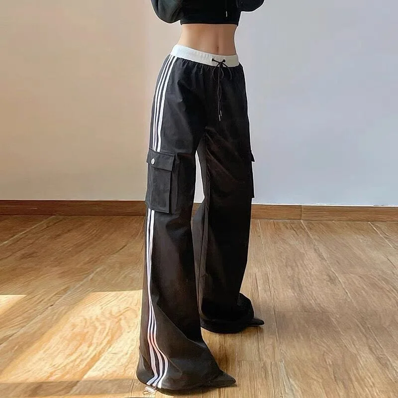 Simple Style Women's Grunge Stripes Drawstring Pants