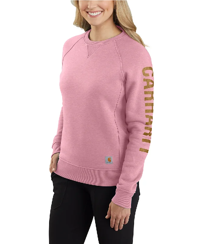 High-end Design Carhartt Women's Midweight Logo Crew Neck Sweatshirt - Foxglove