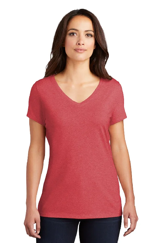 Comfortable And Casual District Womens Perfect Tri Short Sleeve V-Neck T-Shirt - Red Frost Comfortable And Casual District Womens Perfect Tri Short Sleeve V-Neck T-Shirt - Red Frost