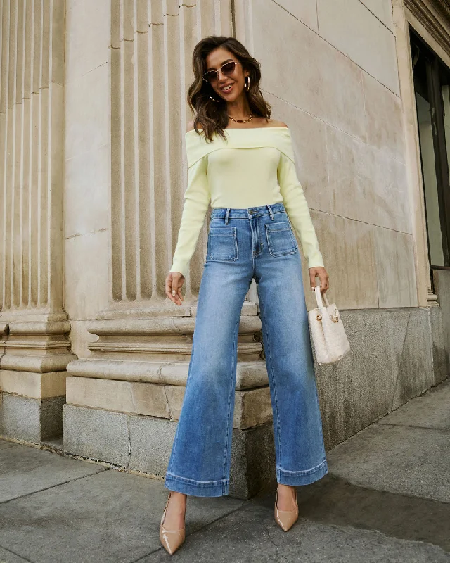 College Style Solara Wide Leg Jeans