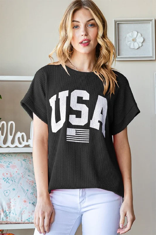 High-end Fabrics USA Short Sleeve Top