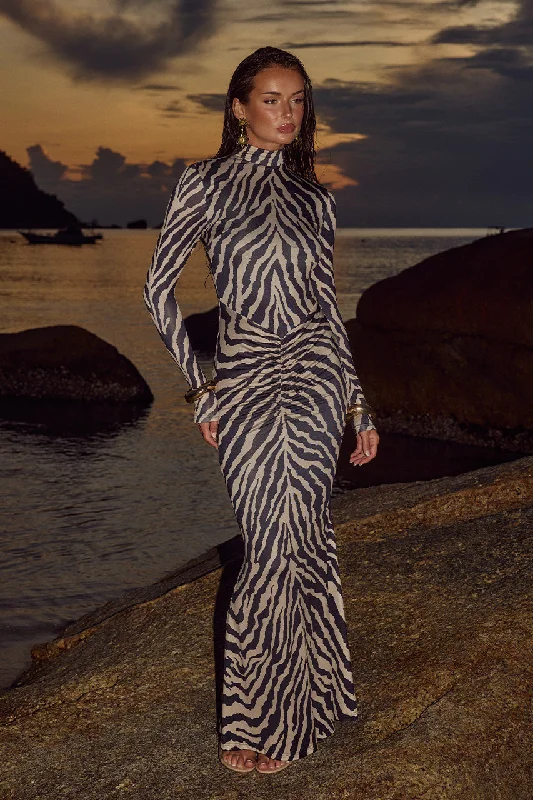 Casual And Comfortable WILLEM MAXI DRESS - ZEBRA