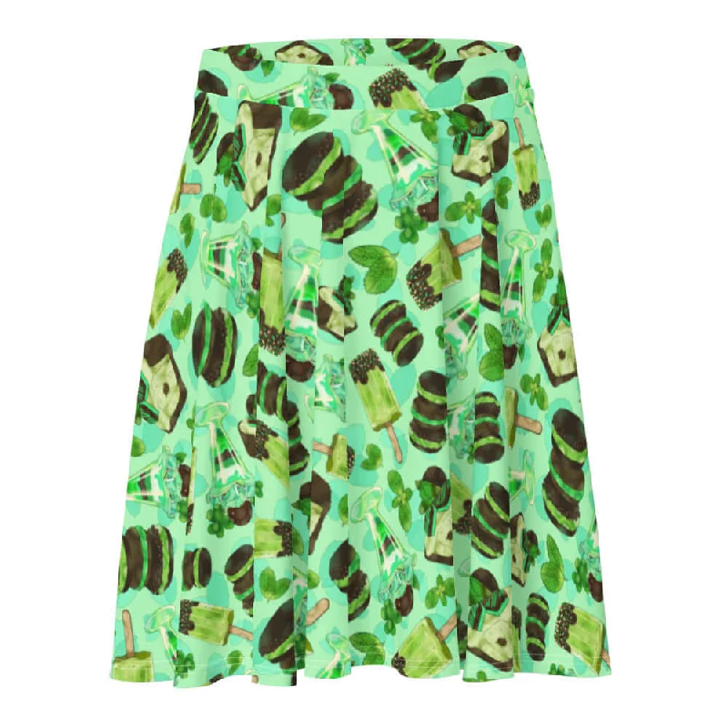 Warm Atmosphere Choco Mint Skater Skirt