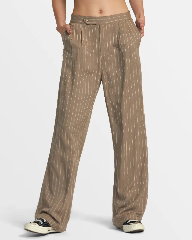 Fresh And Natural Hudson Wide Leg Pants - Dark Khaki