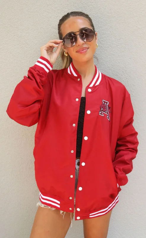 Cute Style arkansas script monogram varisty jacket