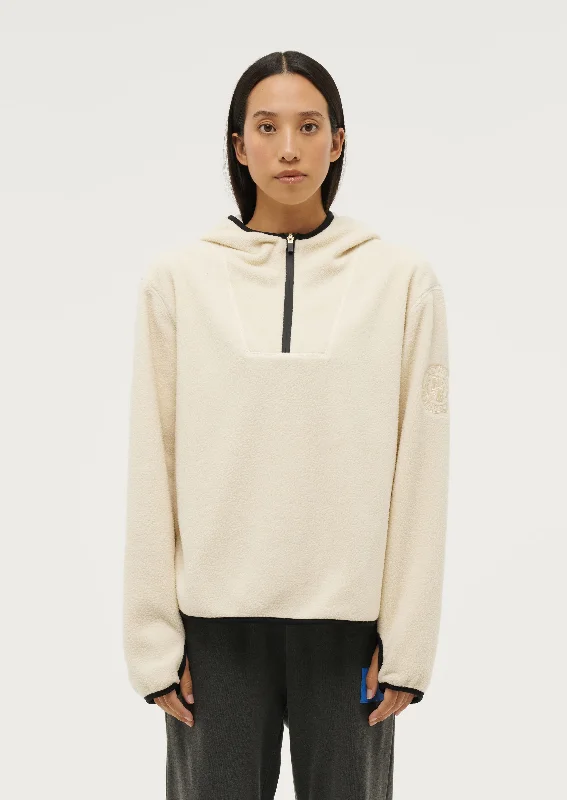 Trendy And Casual SHERPA HOODIE IN PEARLED IVORY