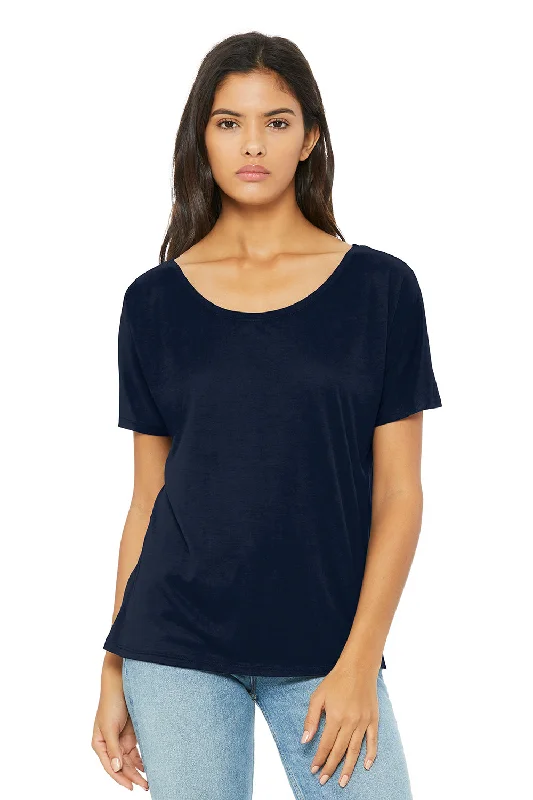 Luxury And Elegant Bella + Canvas Womens Slouchy Short Sleeve Wide Neck T-Shirt - Midnight Blue - Closeout Luxury And Elegant Bella + Canvas Womens Slouchy Short Sleeve Wide Neck T-Shirt - Midnight Blue - Closeout