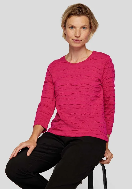 High Street Style Rabe Ruched Jersey Knit Top, Fuchsia