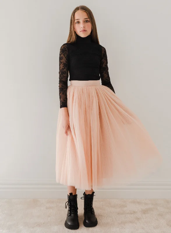 High-end Fabrics 3093-Pleated Tulle Full Skirt