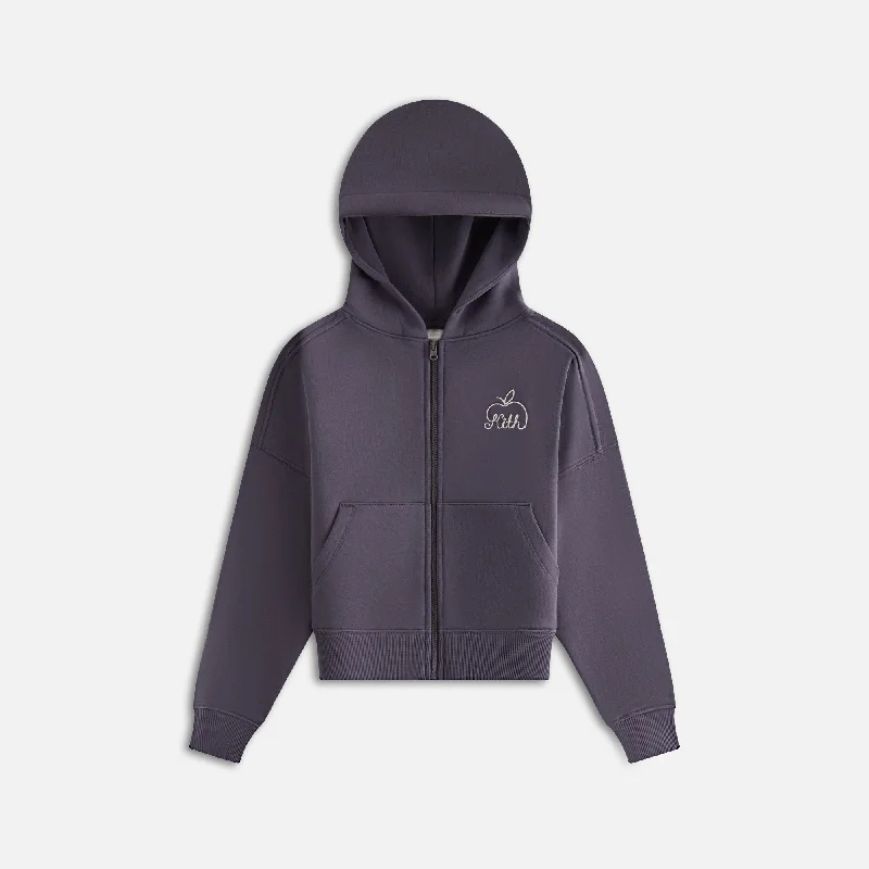 French Style Kith Kids Full Zip Nelson Hoodie - Battleship