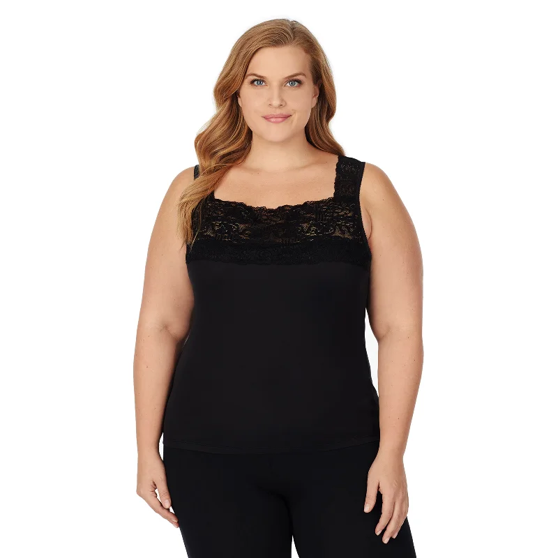 Classic And Versatile SofTech Stretch Lace Detail Cami PLUS