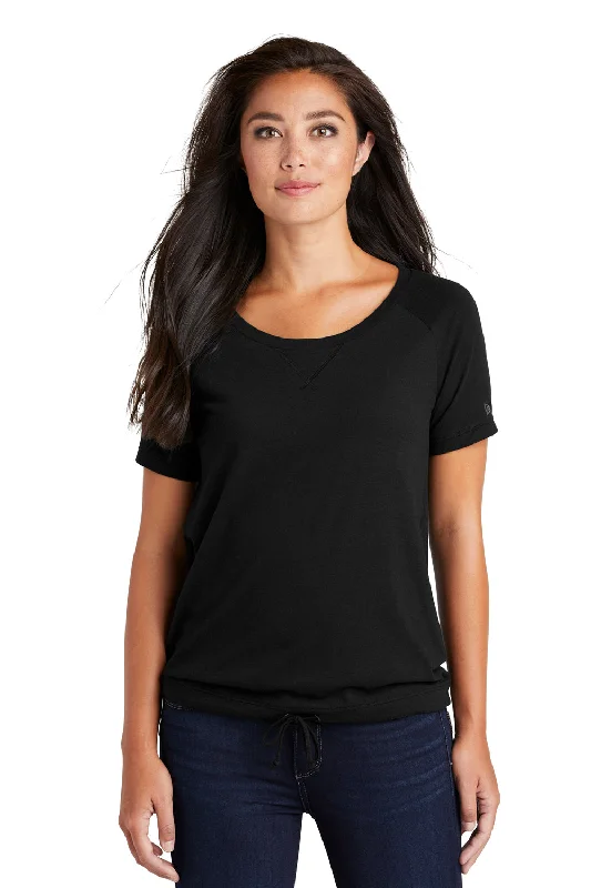 Fresh And Natural New Era Womens Performance Cinch Moisture Wicking Short Sleeve Wide Neck T-Shirt - Black Fresh And Natural New Era Womens Performance Cinch Moisture Wicking Short Sleeve Wide Neck T-Shirt - Black