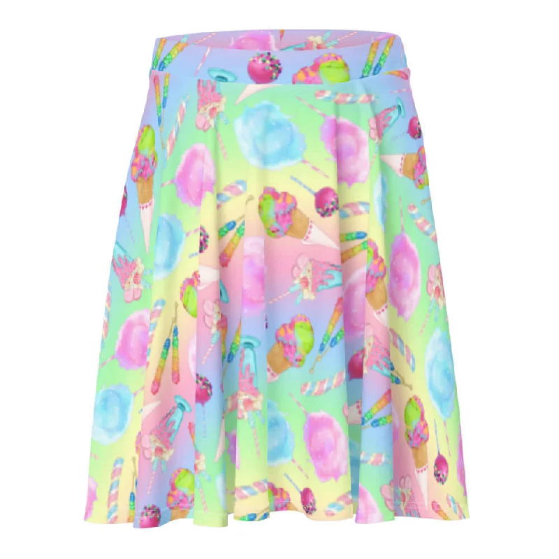 Street Cool Rainbow Candy Skater Skirt