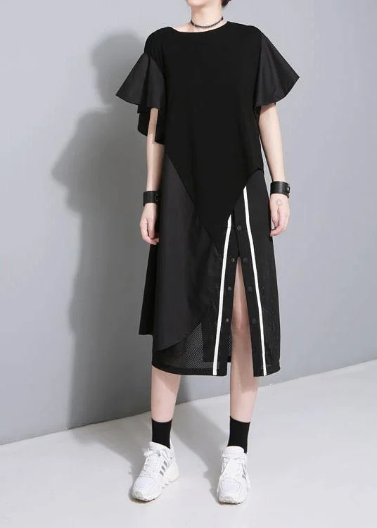 Diamond Series new fashion black cotton blended skirts women casual side open skirts Diamond Series new fashion black cotton blended skirts women casual side open skirts