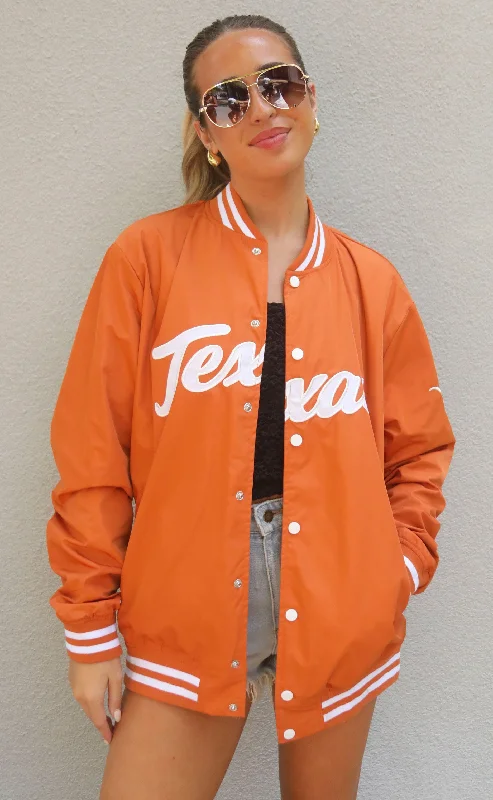 Playful Style texas script varsity jacket