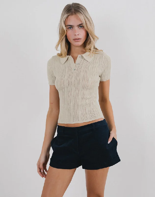 Slightly Flared Design Lynetta Top in Cream
