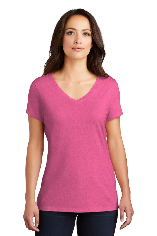 Modern City District Womens Perfect Tri Short Sleeve V-Neck T-Shirt - Fuchsia Pink Frost Modern City District Womens Perfect Tri Short Sleeve V-Neck T-Shirt - Fuchsia Pink Frost