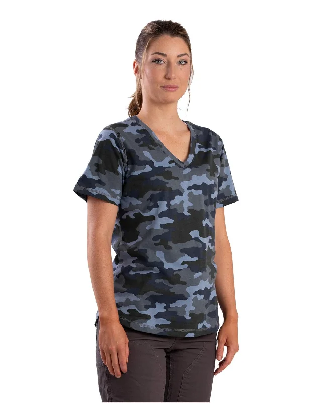 Designer Style Berne Womens Performance V-Neck Chicken Print Cotton Blend S/S T-Shirt Designer Style Berne Womens Performance V-Neck Chicken Print Cotton Blend S/S T-Shirt